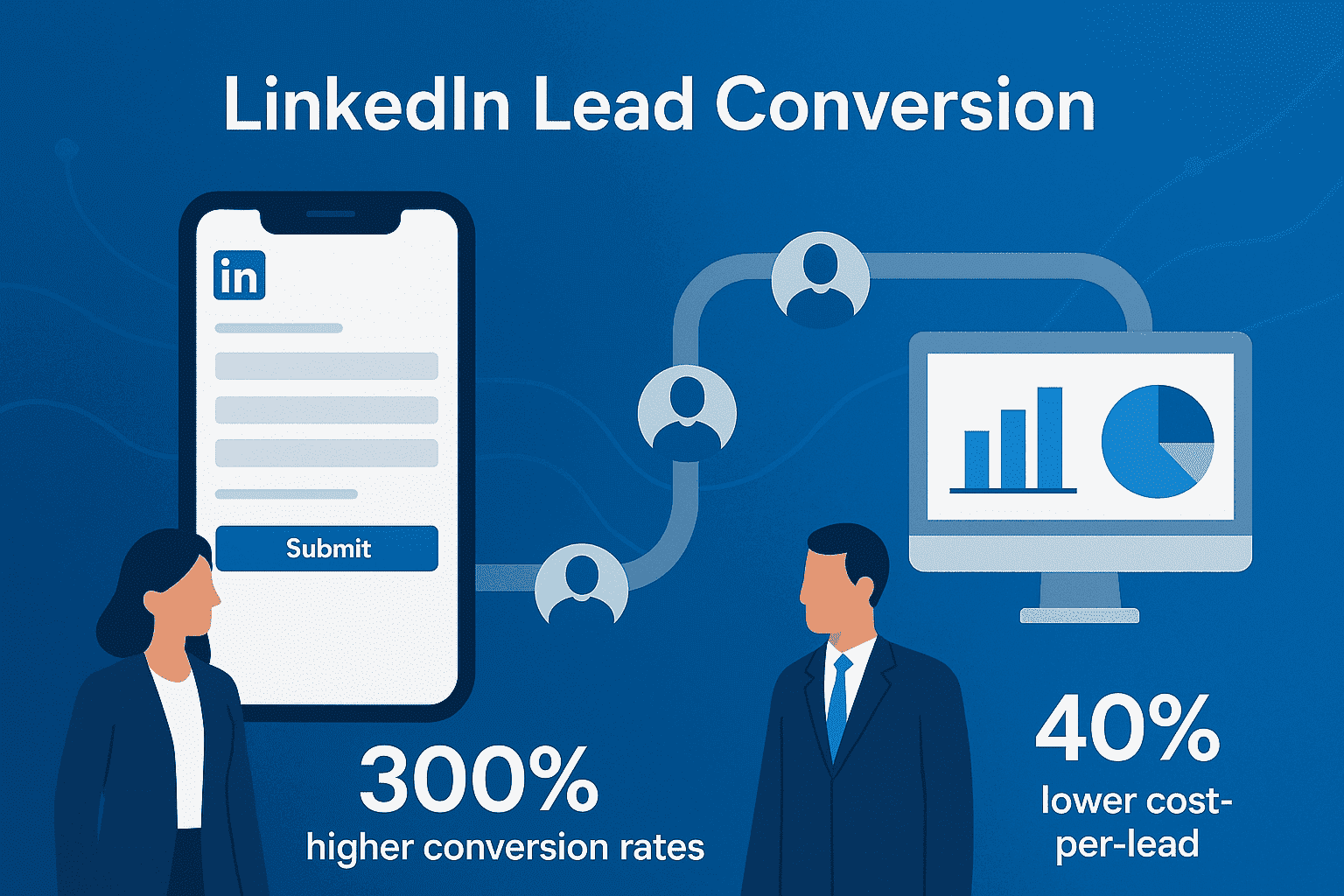 Illustration showing conversion from linkedin lead Generation form