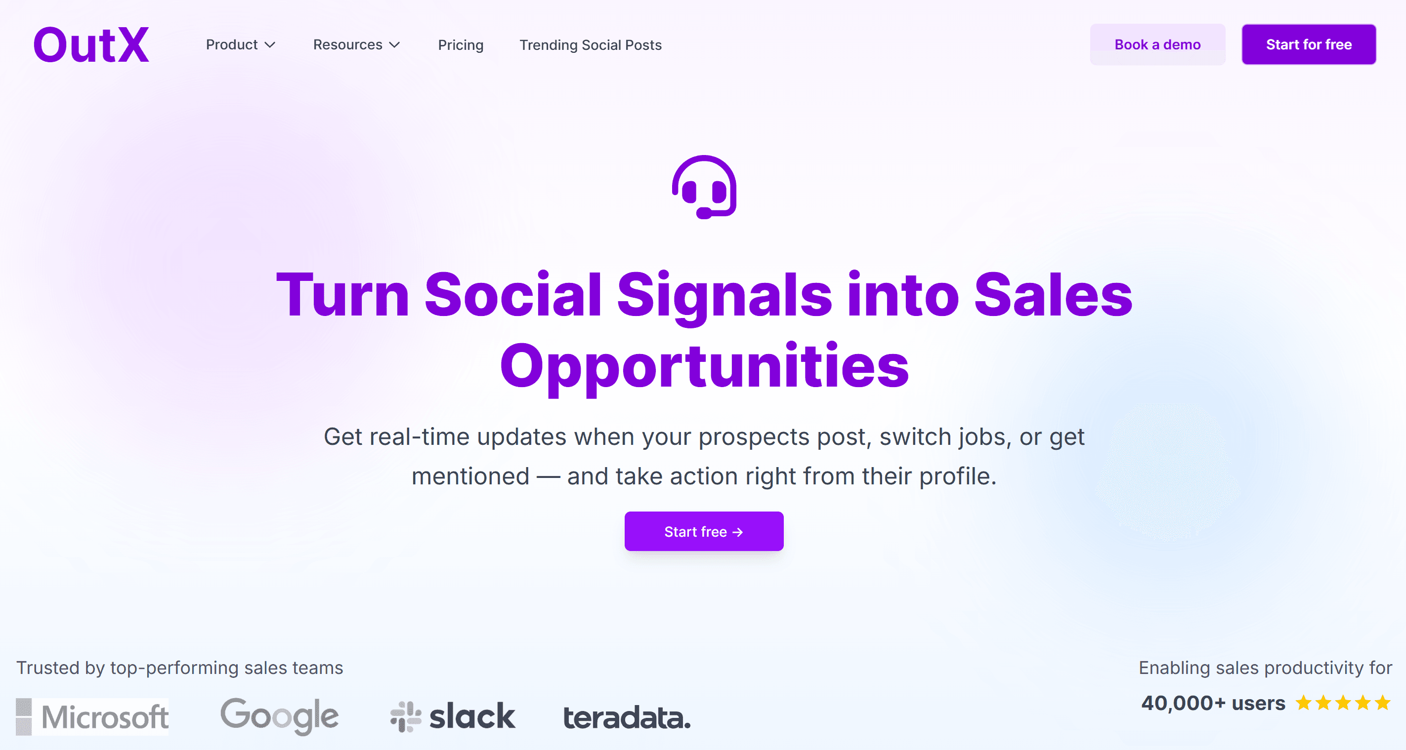 OutX.ai social media monitoring platform showing LinkedIn tracking features