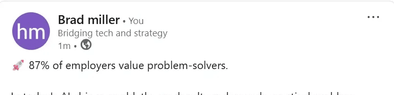 Linkedin Post hook example