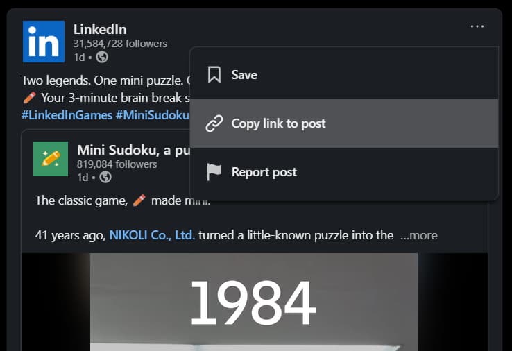 Copy the Video URL.